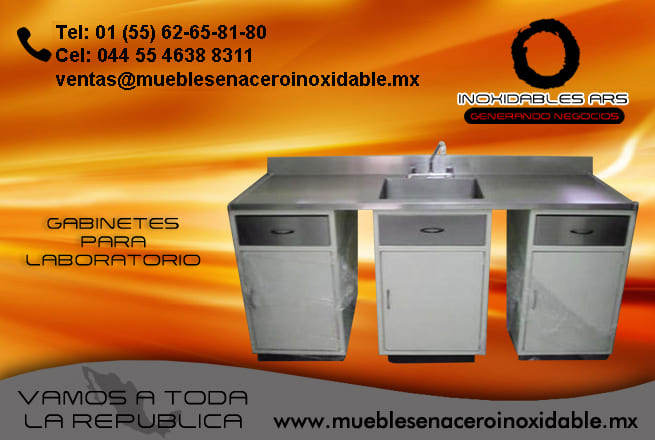 Gabinetes para laboratorio con fregadero – Muebles en Acero Inoxidable