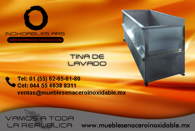 Tina de lavado de acero inoxidable – Muebles en Acero Inoxidable